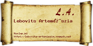 Lebovits Artemíszia névjegykártya